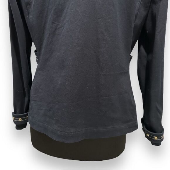 ST John Sport by Marie Gray Navy Blue Zip Front Grommet Trim Sport Coat Jacket - Picture 10 of 16